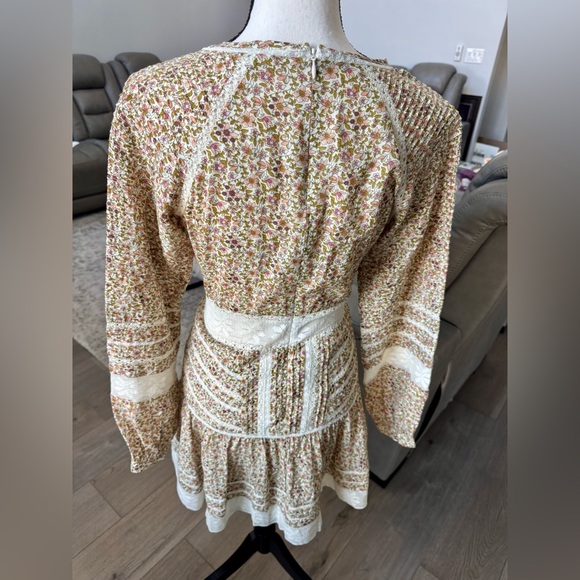 Veronica Beard Floral Lace Panel Boho Mini Dress Size 4 - Picture 5 of 8